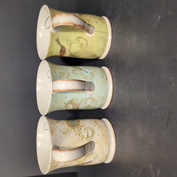 Square One,Kate Mcrosite Set Of 3 Nature's Nest Joy,Hope,Love Coffee Mugs. - Picture 5 of 14